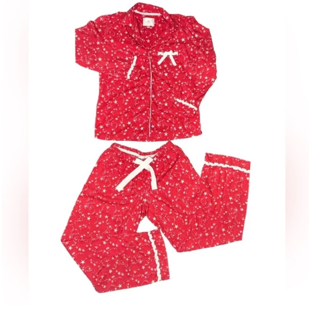 Y2K Victoria’s Secret whimsical coquette red flannel star festive pajamas XS